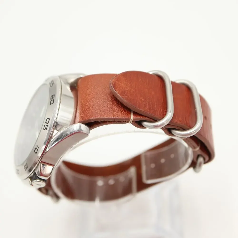 Tommy Bahama Relax Mens 44mm Watch 100M Brown Leather Strap with New Battery